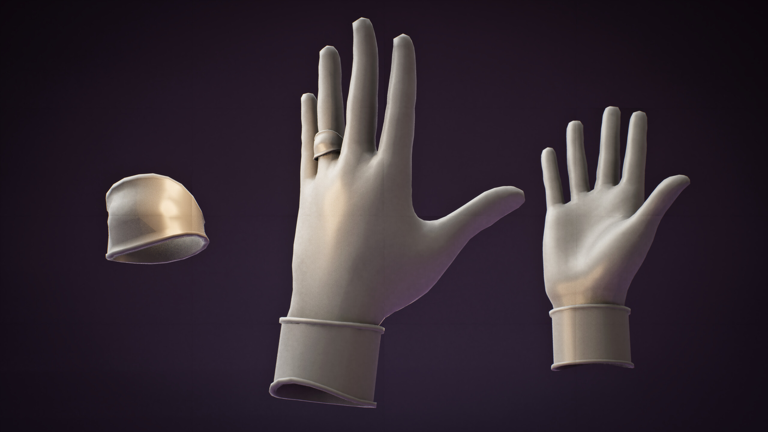 Egypt VR — untextured clay render of the VR hands