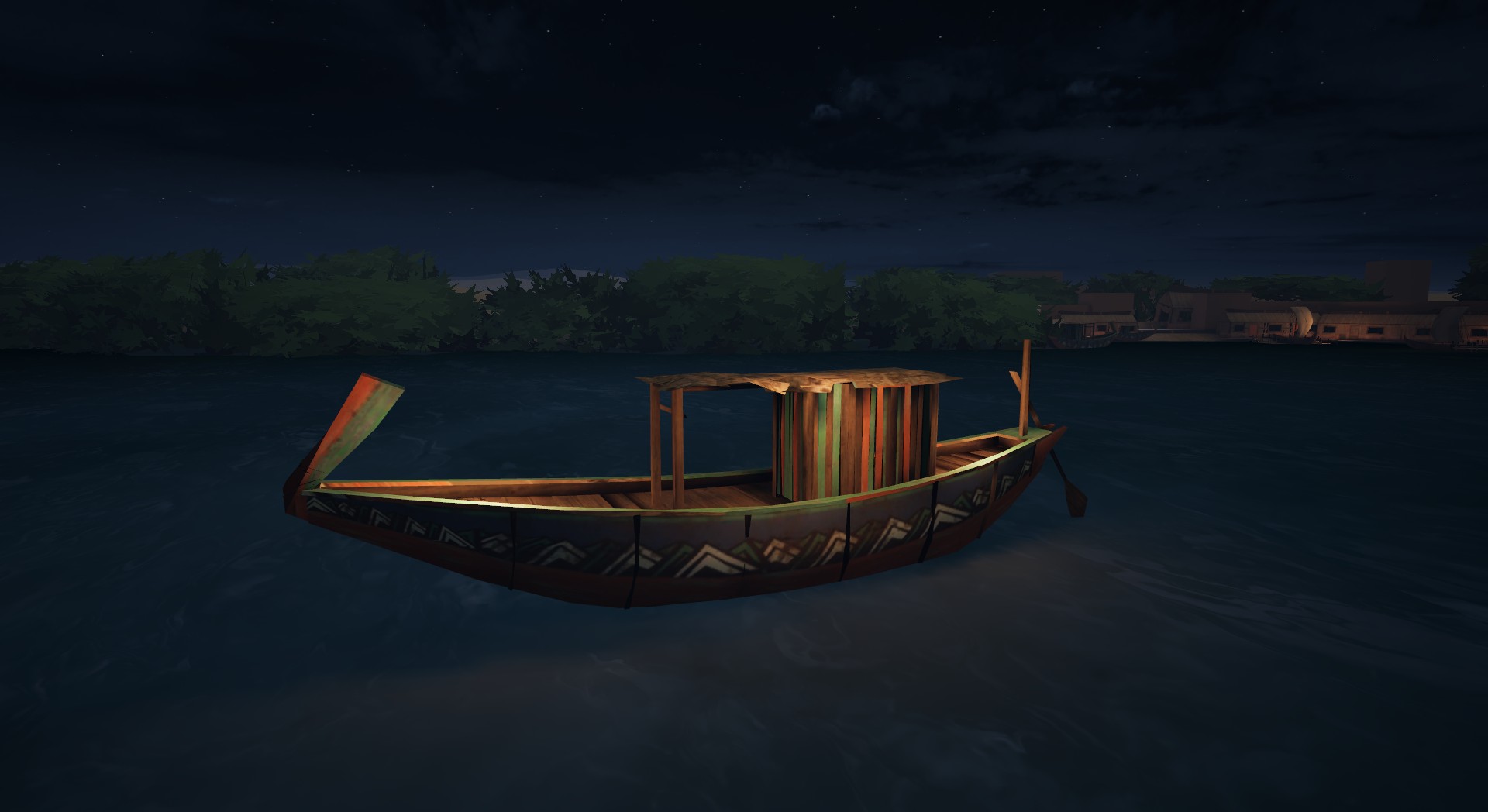 Egypt VR — optimized river boat running in-engine at night