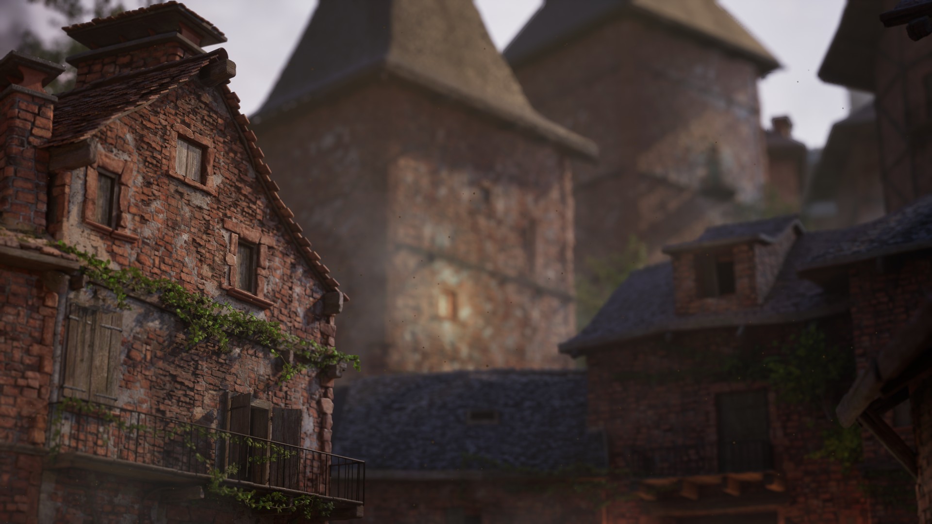 The Town — close-up of the main building, day lighting