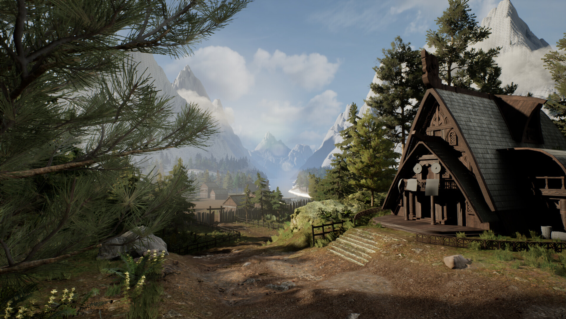 Viking Hall Environment — modular Norse hall environment rendered in Unreal Engine 5