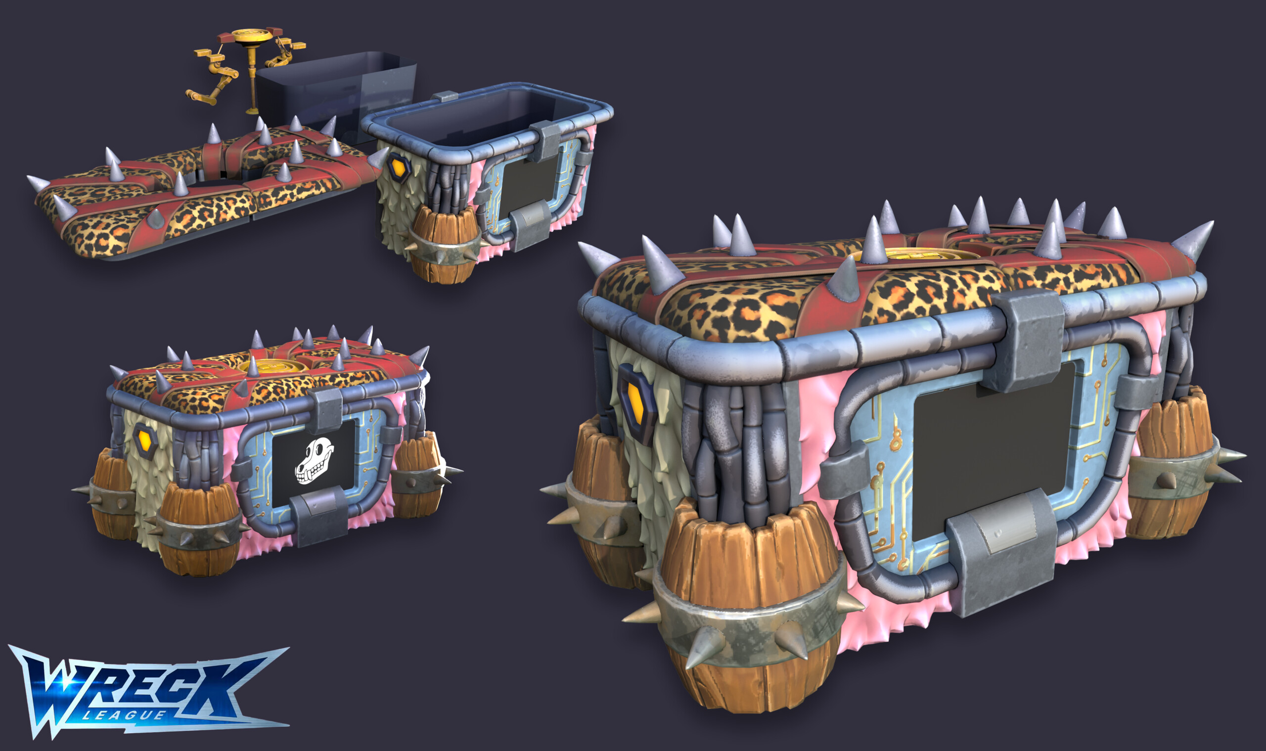 Wreck League — Hero Props — Kennel Box crate, concept to final breakdown
