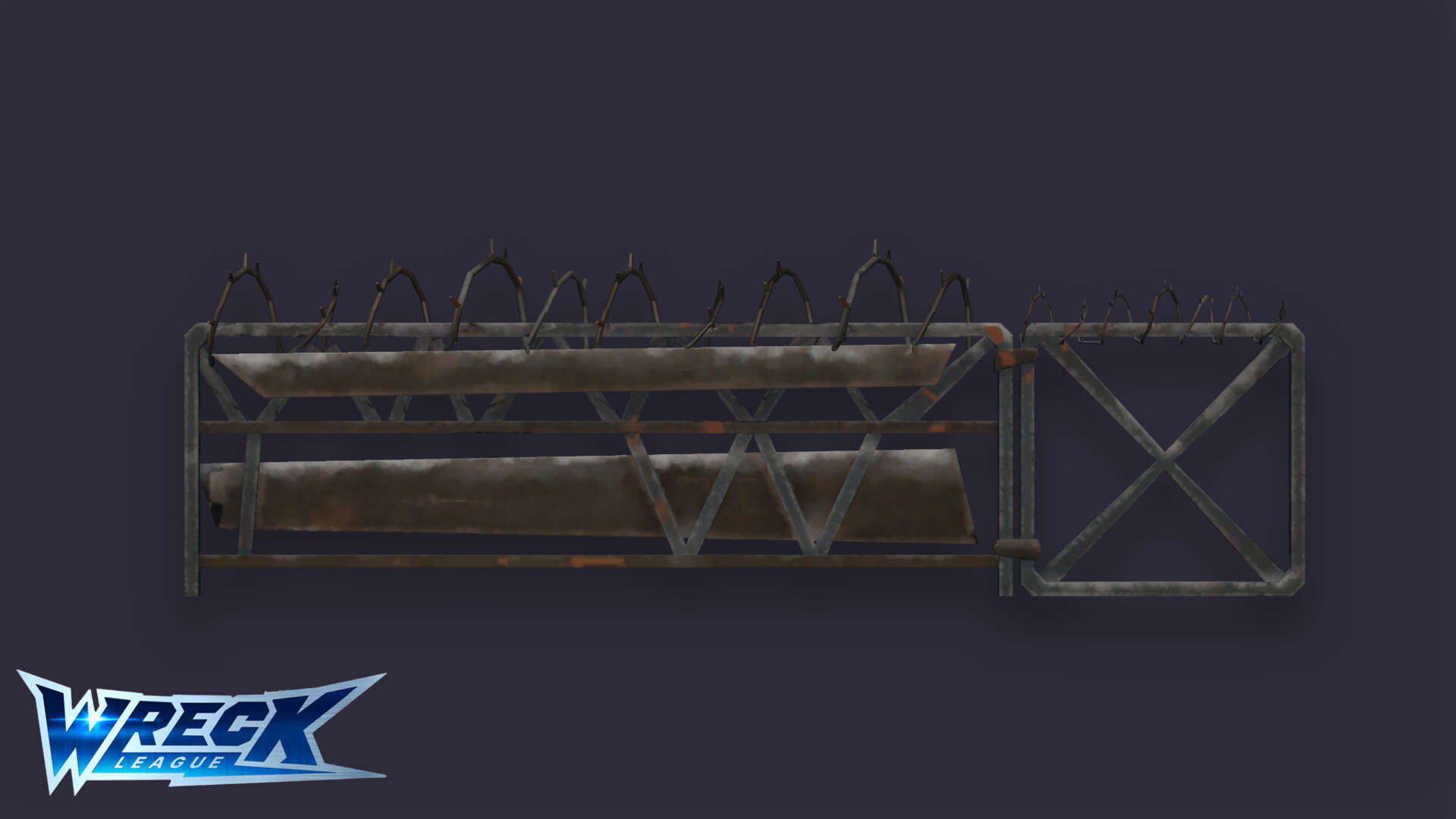 Wreck League — Props — spiked metal fence and gate prop